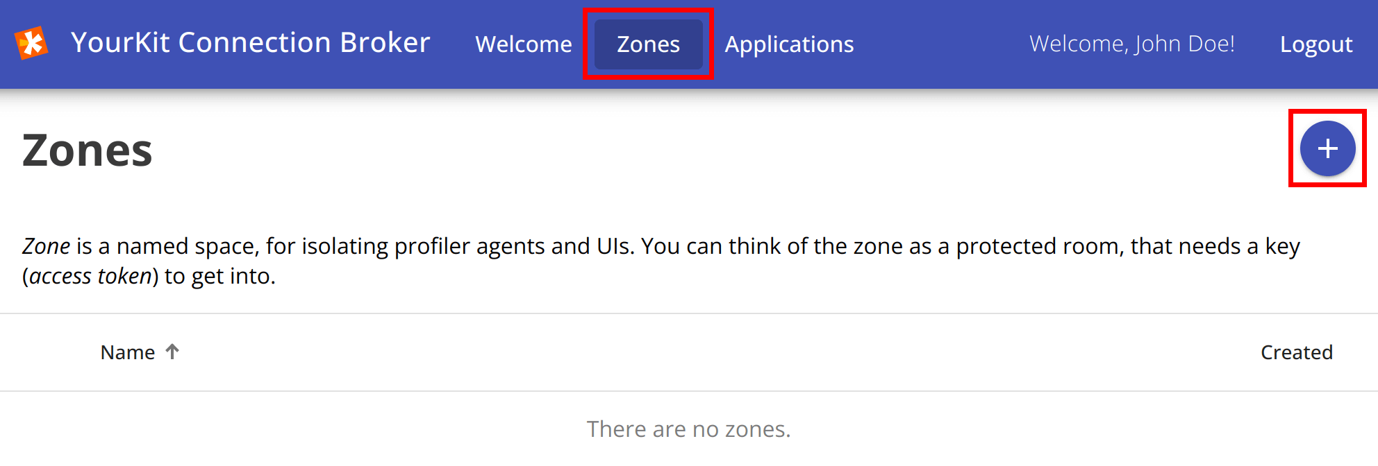 Create zone
