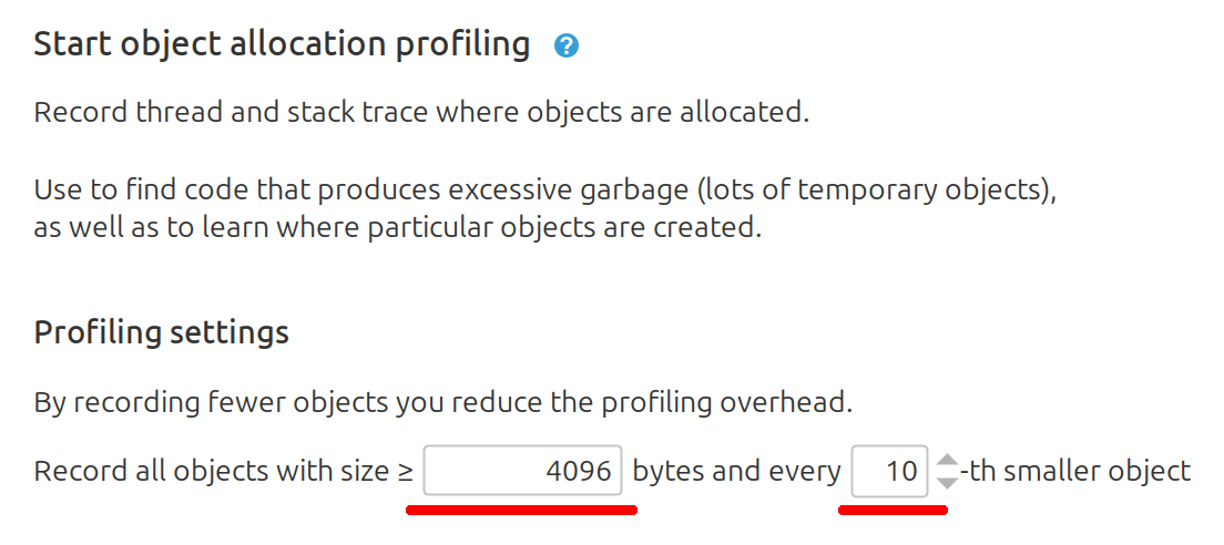 Allocation settings