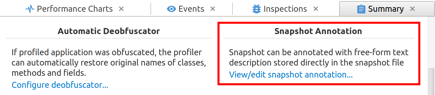 annotate on Summary tab