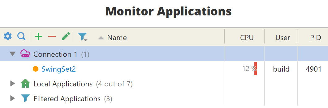 monitored applications list