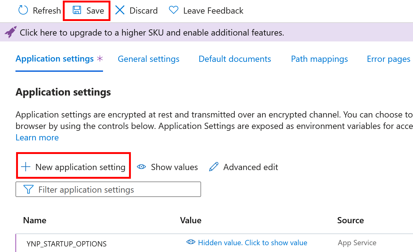 New ASP.NET application setting