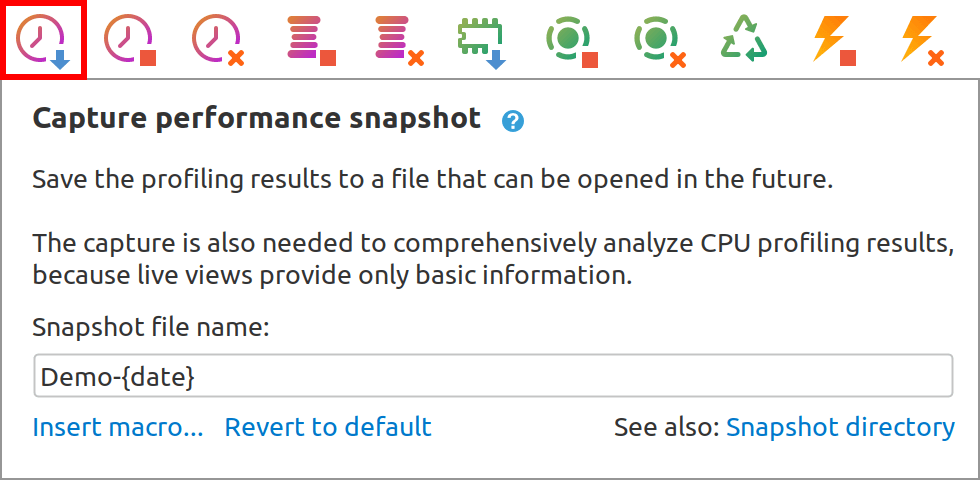 Capture performance snapshot