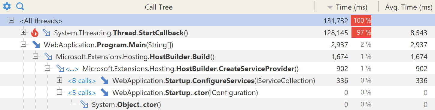 filters in call tree