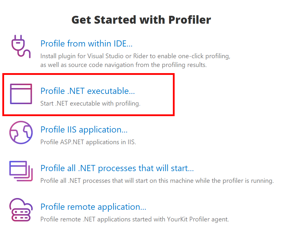 Profile .NET executable