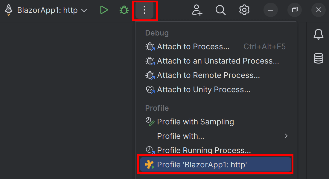 Rider profile toolbar
