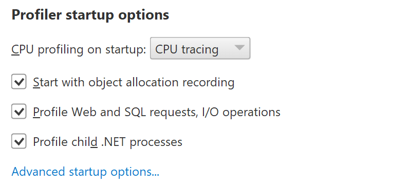 Profiler options