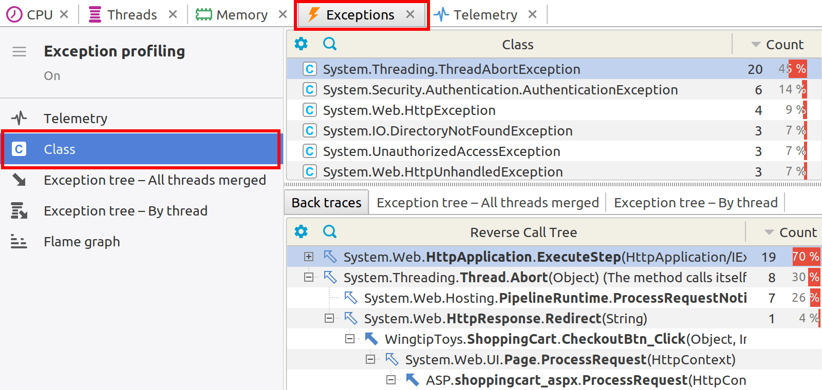 Exception class