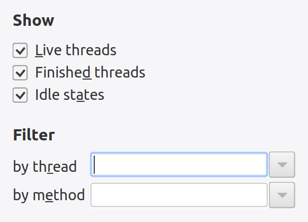 Thread filtering options