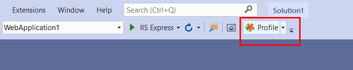 Profiler action in Visual Studio toolbar