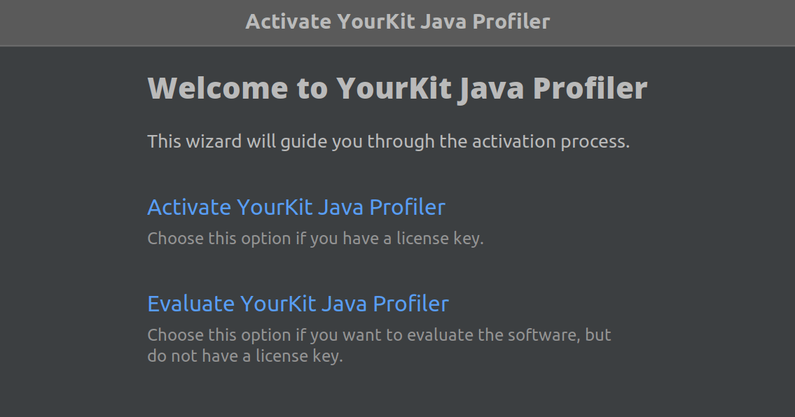 Activation wizard