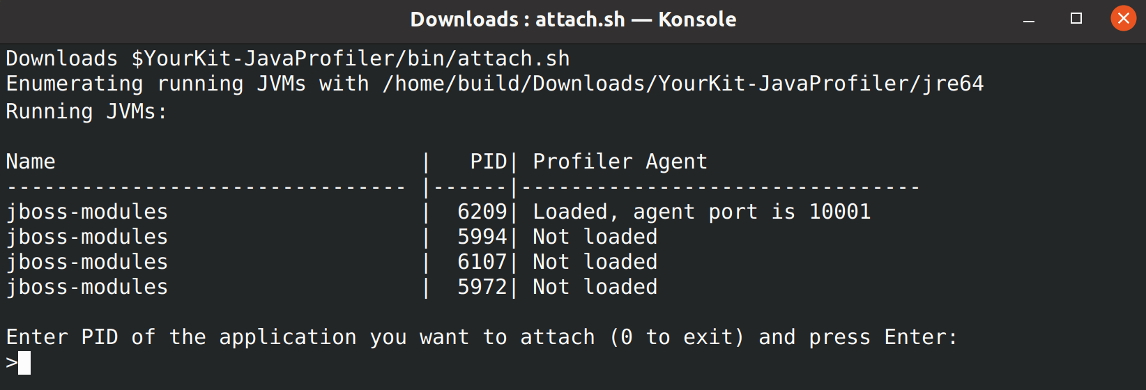 attach console wizard