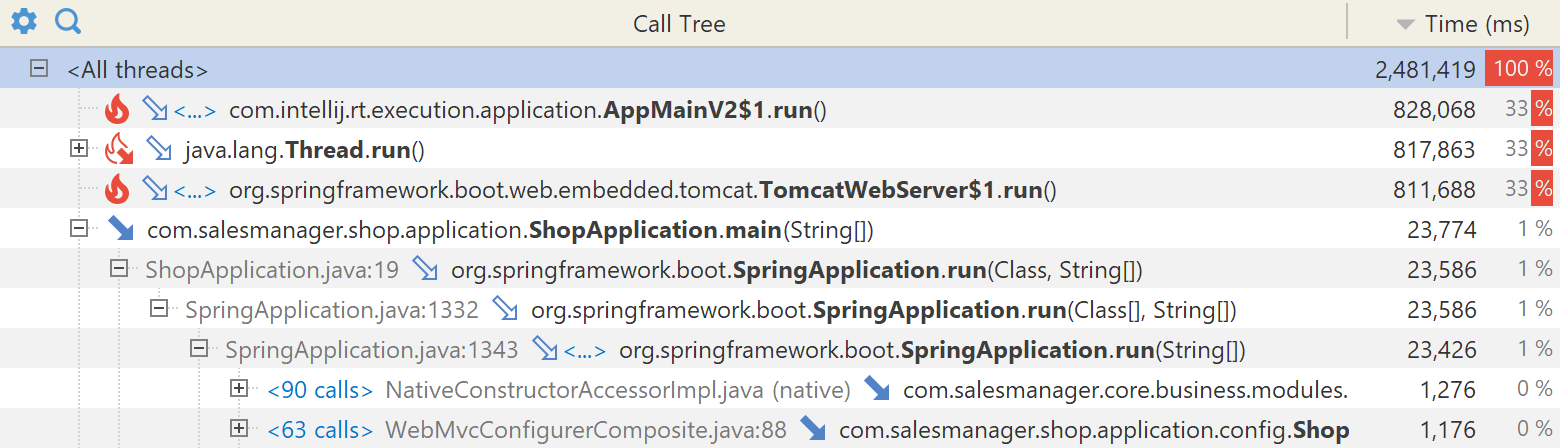 filters in call tree