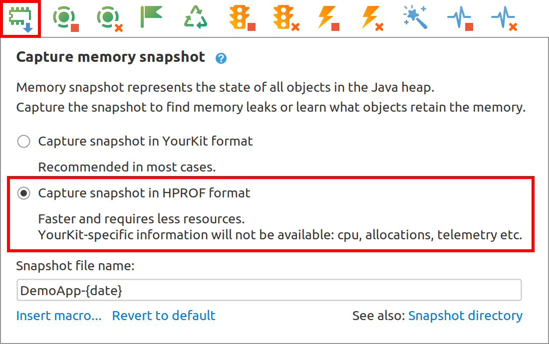 Capture HPROF snapshot