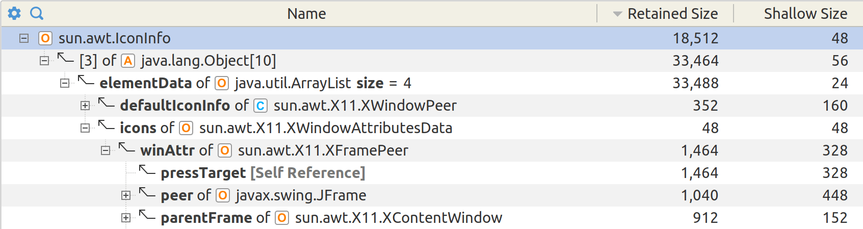 Incoming reference explorer
