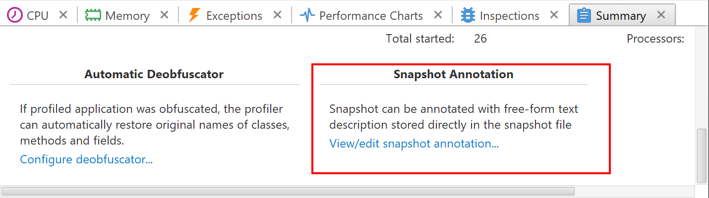 annotate on Summary tab
