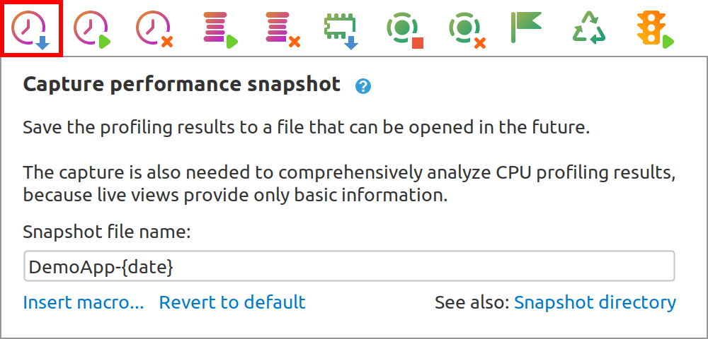 Capture performance snapshot