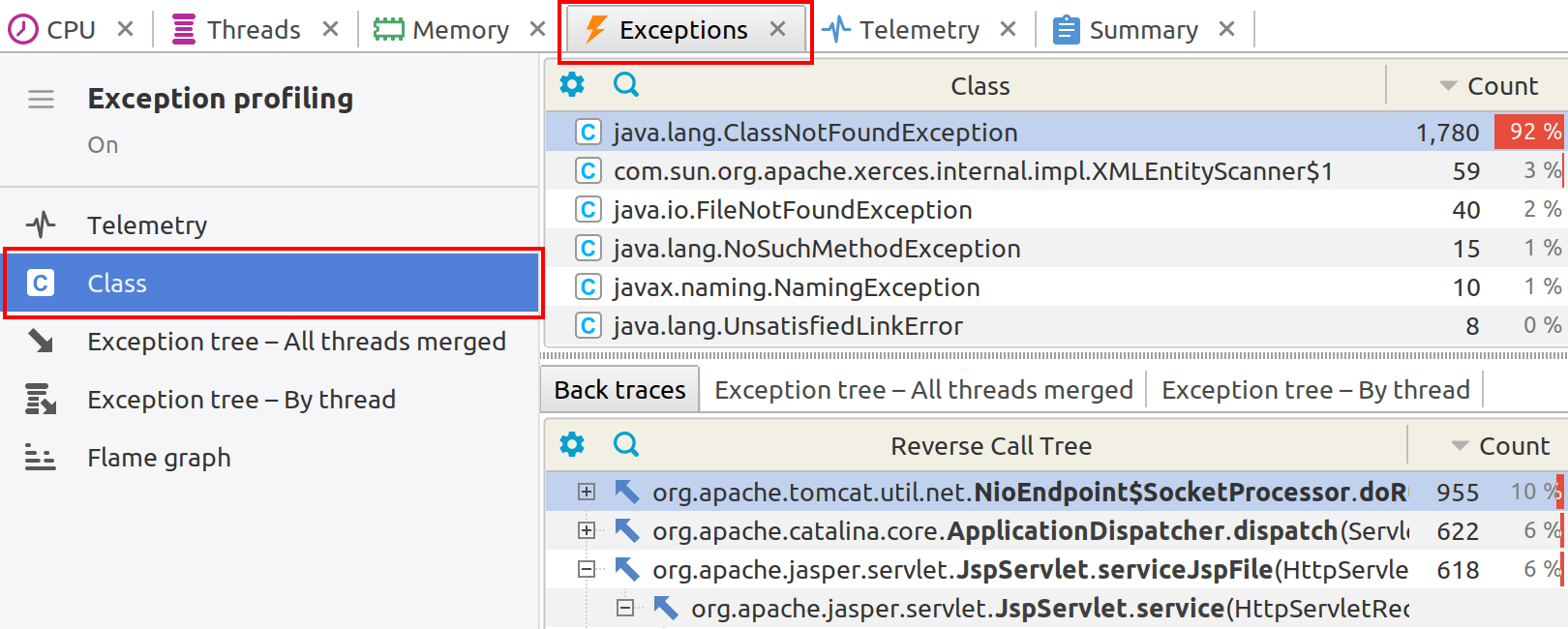 Exception class
