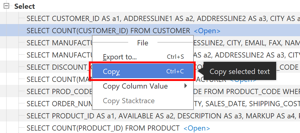 Copy action