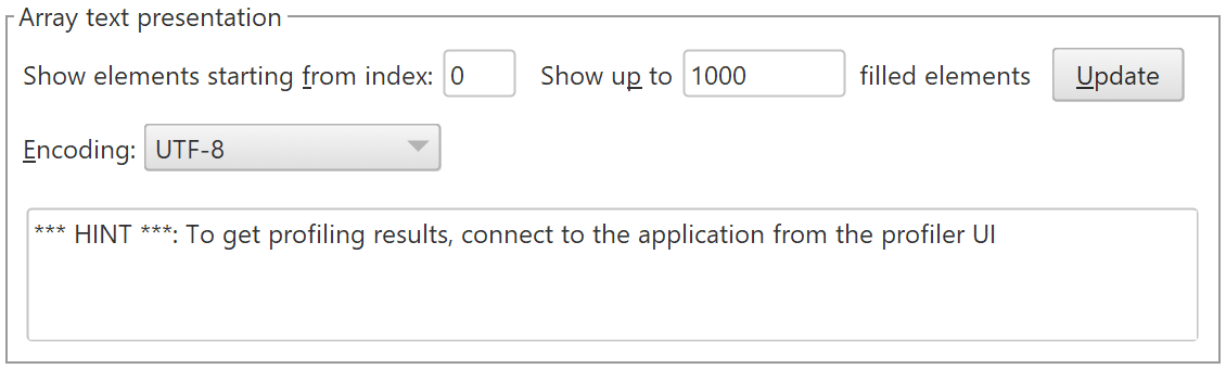 Byte array in quick info