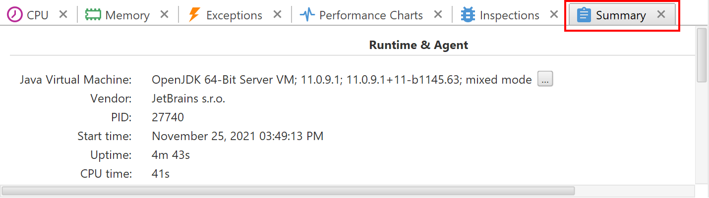 summary tab