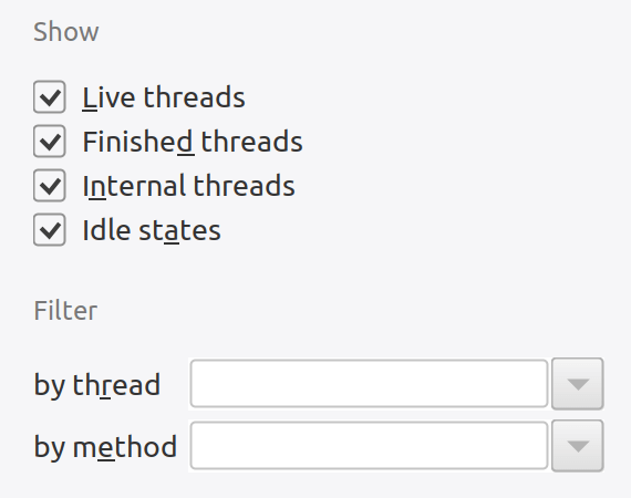 Thread filtering options