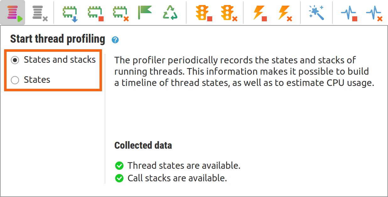 Thread profiling options